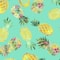 Turquoise Pineapple Cotton Fabric Bundle by Loops & Threads™